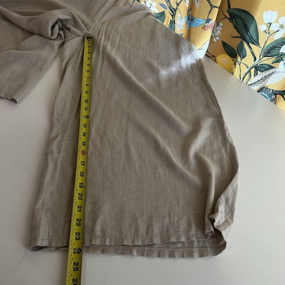 Zenana Brown Linen Blend Elastic Waist Pants Pockets Wide Leg Ladies L Casual - Picture 9 of 9